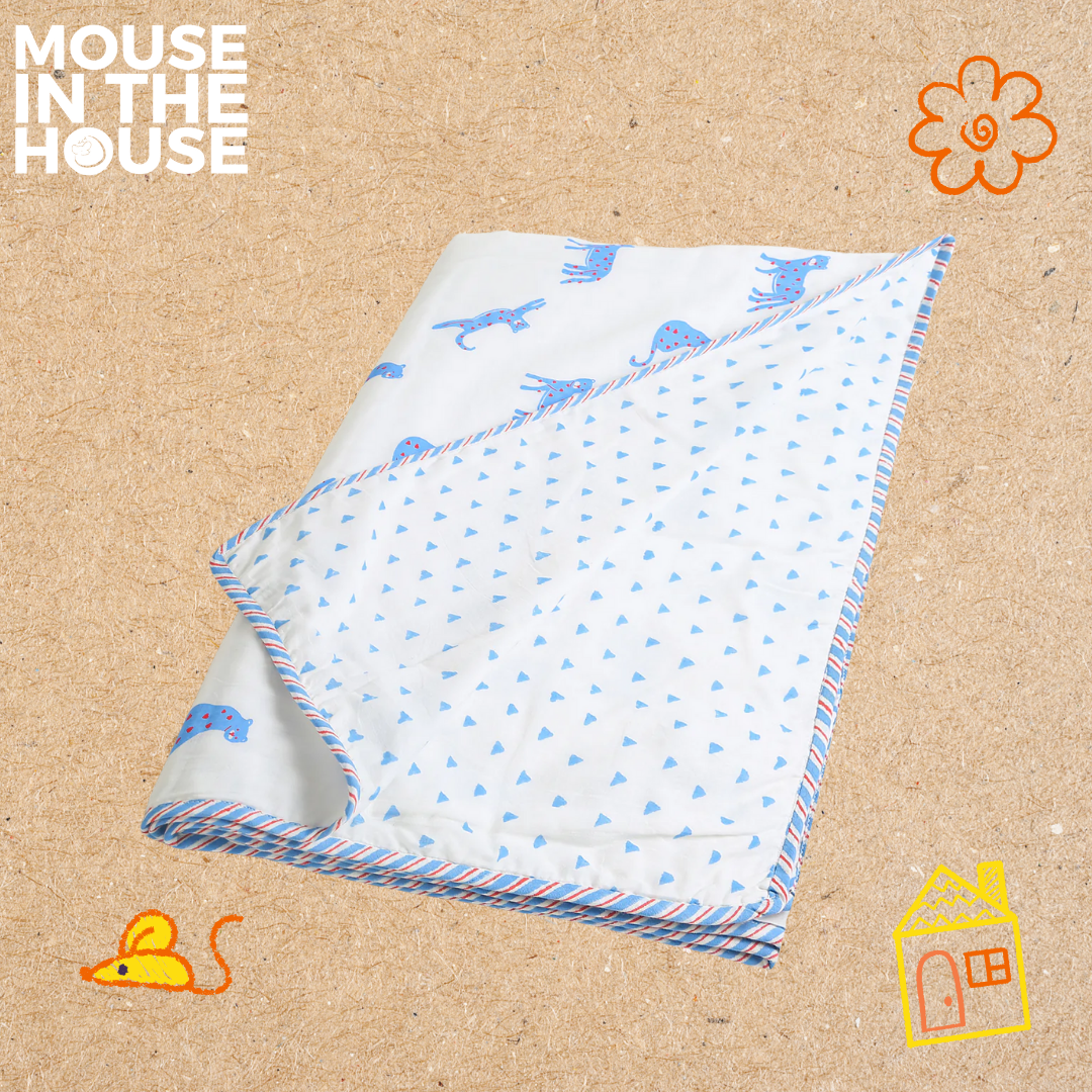 Mouse In The House Blue Panther- Blanket
