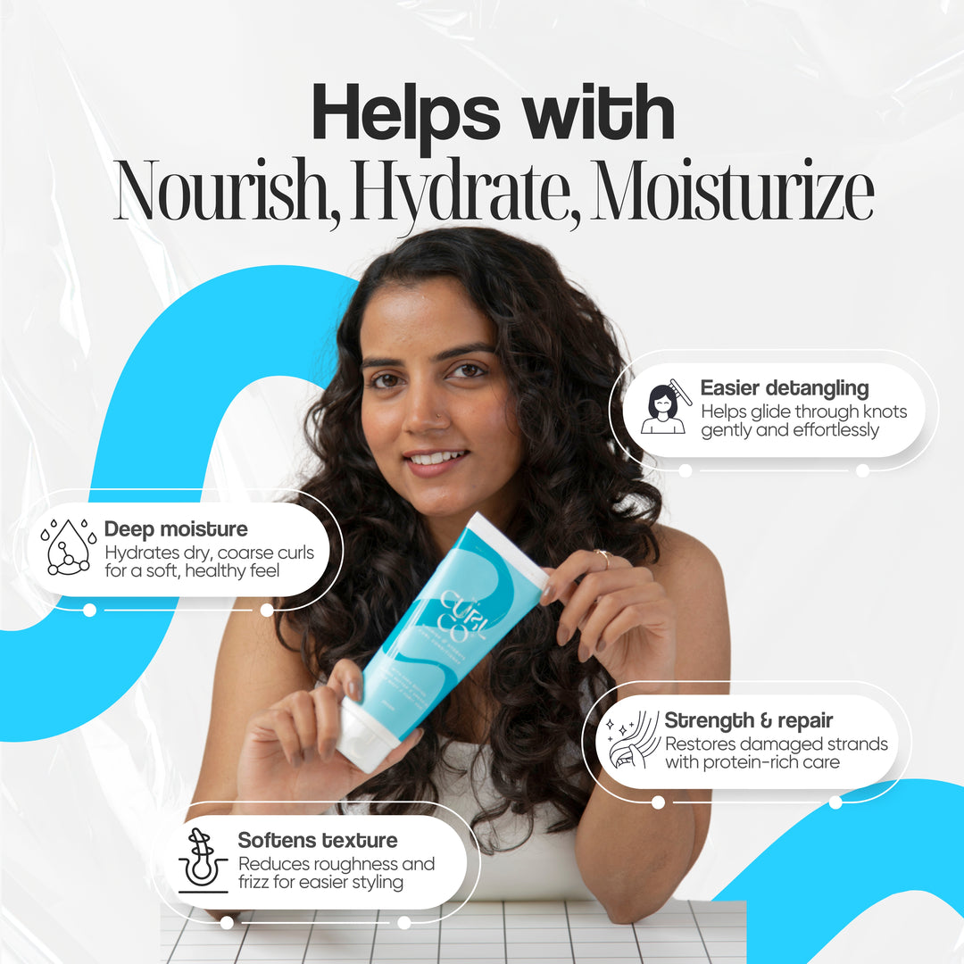 The Curl Co Nourish & Hydrate Curl Conditioner for Wavy & Curly Hair, 200 G