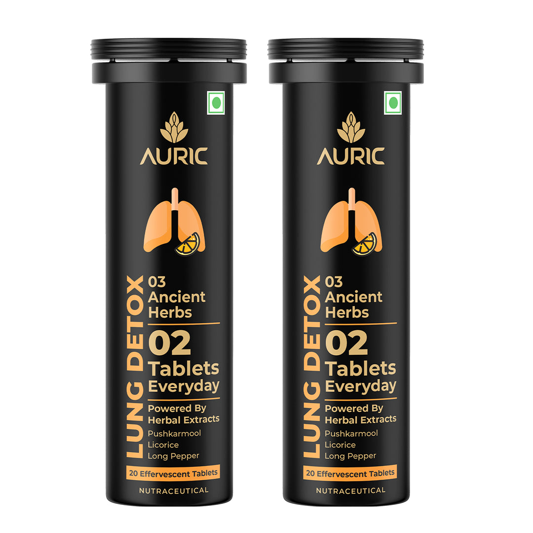 Auric Lung Detox Supplement | Natural Blend of NAC (N acetyl L cysteine), Pushkarmool, Piper Longum & Licorice Herbs Extract | Resp 365