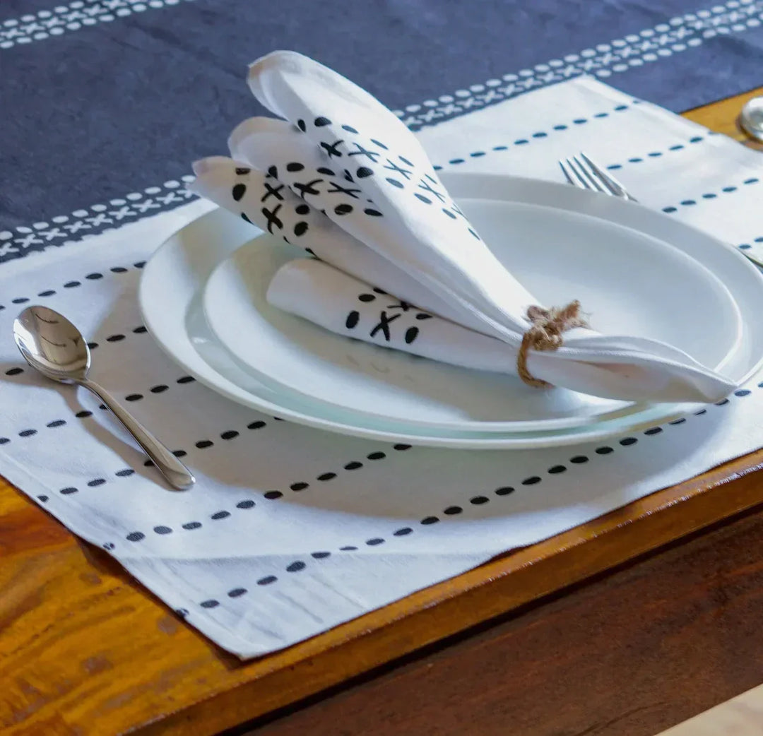 Pravaah Himadri napkins | set of 2/4/6 | white