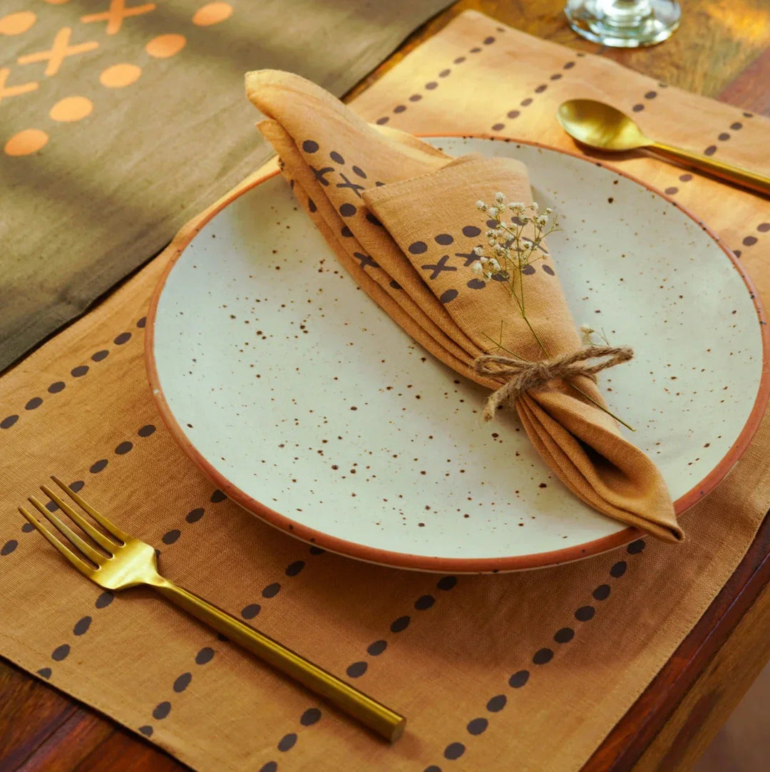 Pravaah Kaincha Napkins | Set of 2/4/6 | Block-print Hemp
