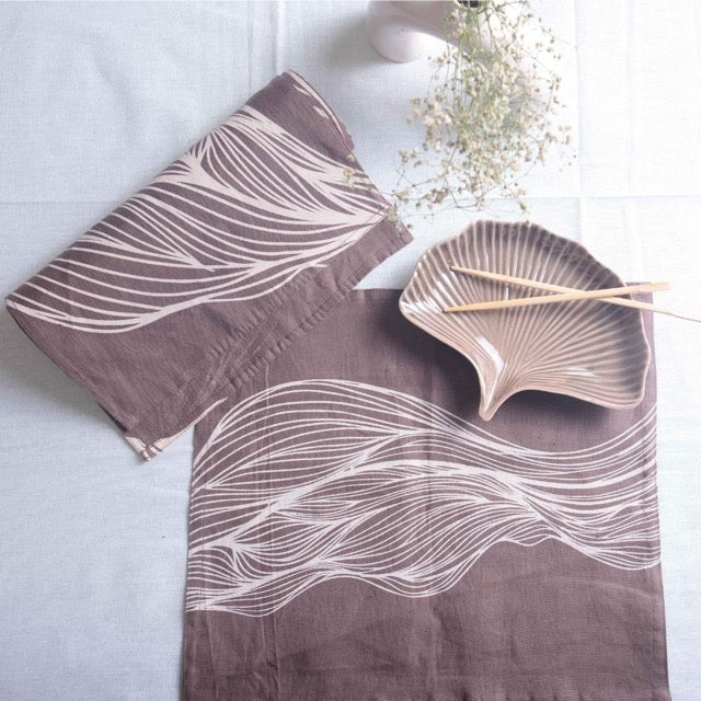 Pravaah Eni table linen set | pure hemp | table runner, napkins and placemats | antibacterial home linens