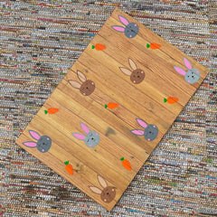 Scrapshala Healthy rabbit place mat | multipurpose | natural reclaimed wood | foldable | stain-proof