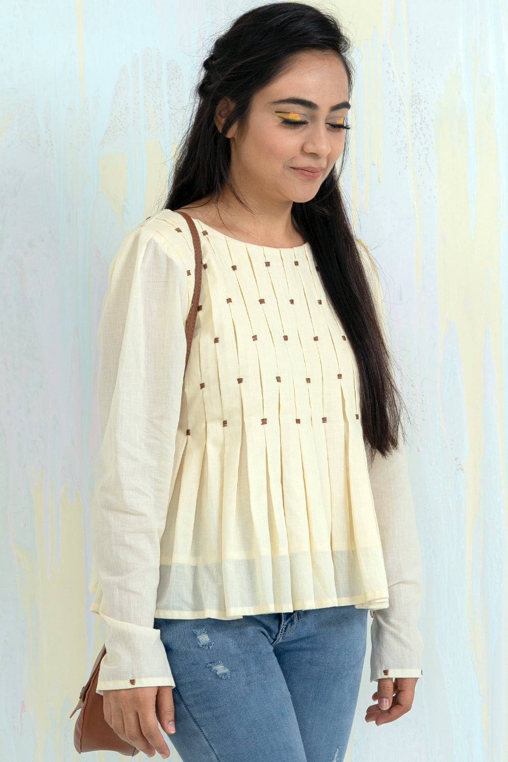 ITIDOR Kira Blouse - Box Pleated Full Sleeved Blouse