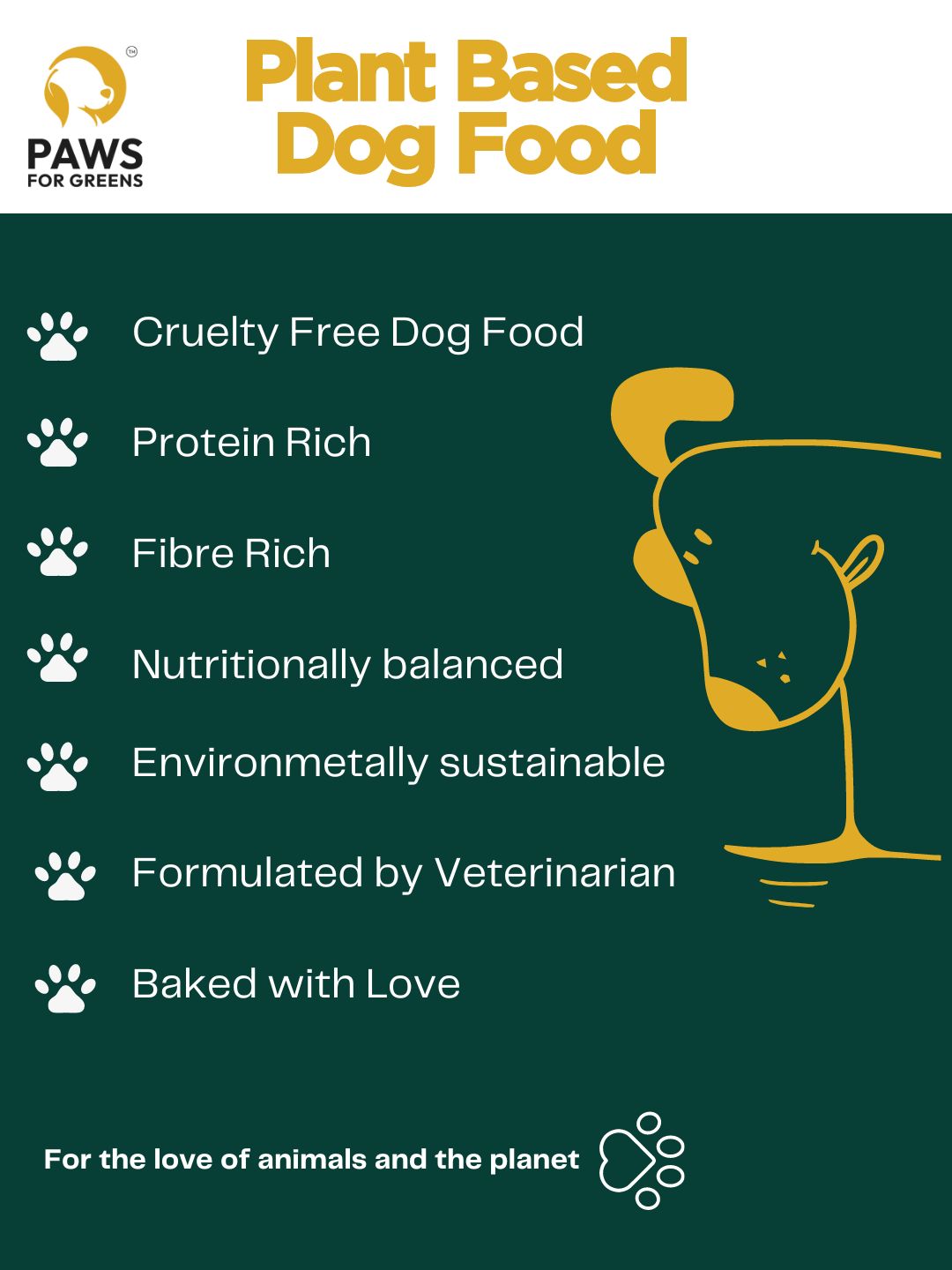 Paws For Greens 100% Vegan Dry Dog Food Adult - 1 kg