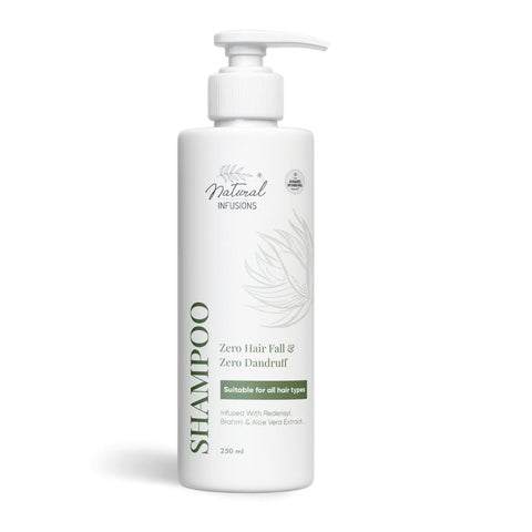 Natural Infusions Hair shampoo - Zero Hairfall & Zero Dandruff - Suitable for all Hair types - for Men & Women - 250ml (pack of 1)