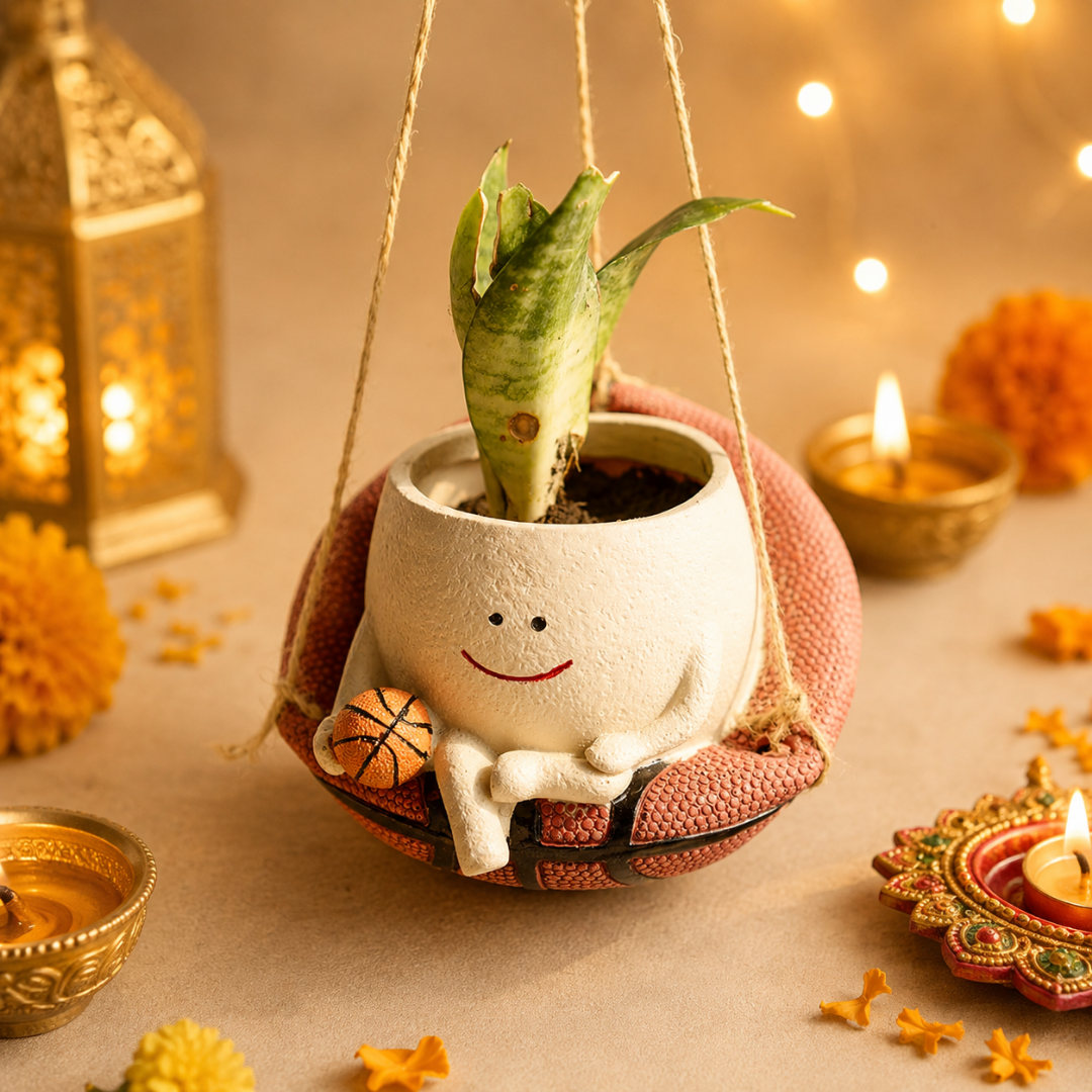 Festive Bloom Basket Planter Diwali Gift Set