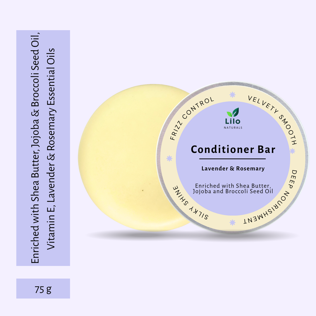 Lilo Naturals Solid Conditioner Bar for Dry & Frizzy Hair | Enriched with Shea Butter, Jojoba & Broccoli Seed Oil |