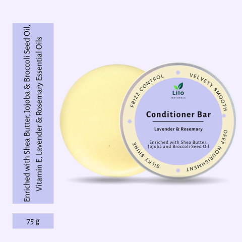 Lilo Naturals Solid Conditioner Bar for Dry & Frizzy Hair | Enriched with Shea Butter, Jojoba & Broccoli Seed Oil |
