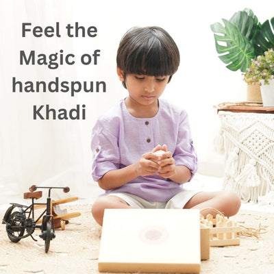 Kurta Shirt' - 100% Handspun Khadi Cotton Boys' Shirt