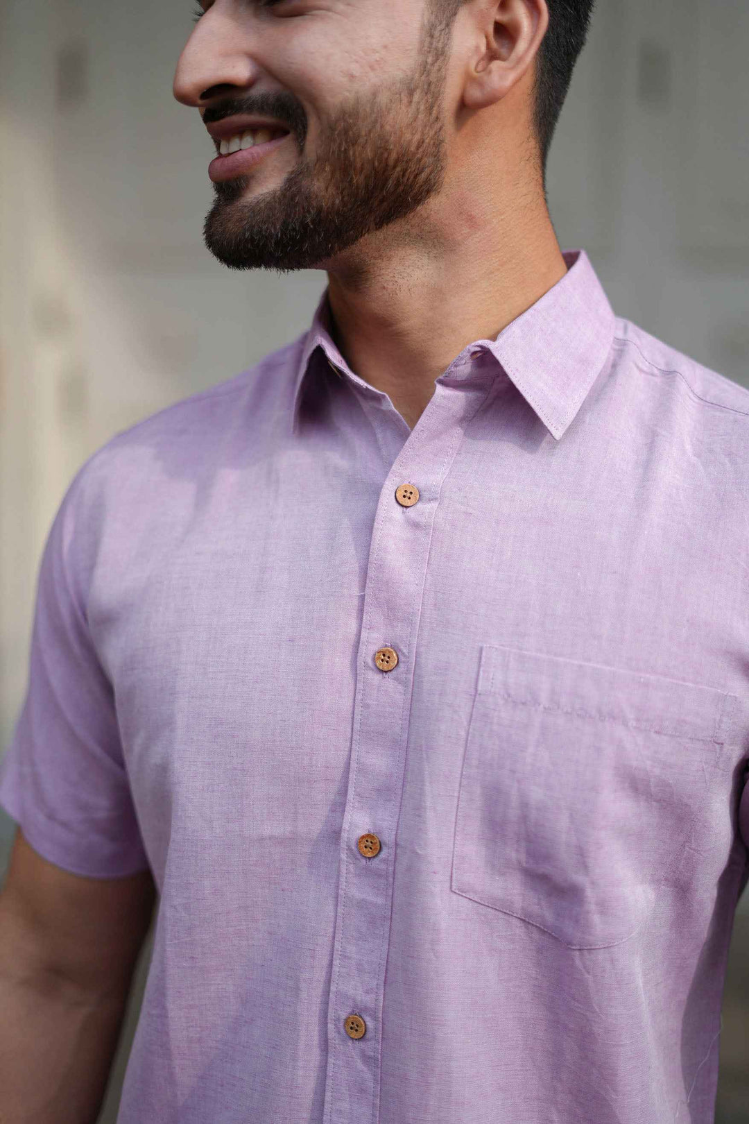 Earthy Route Lavender · Half Sleeve Shirt