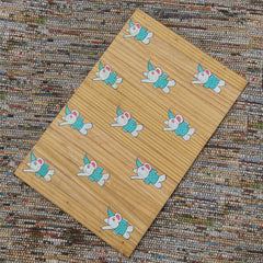 Scrapshala Dancing elephant place mat | multipurpose | natural reclaimed wood | foldable | stain-proof | light weight