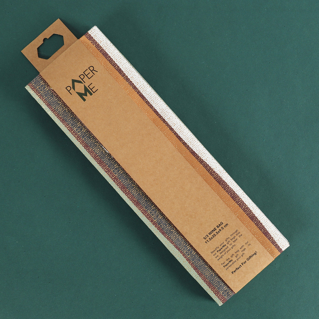 Brown Story Wine Gift Bag - 3 pc