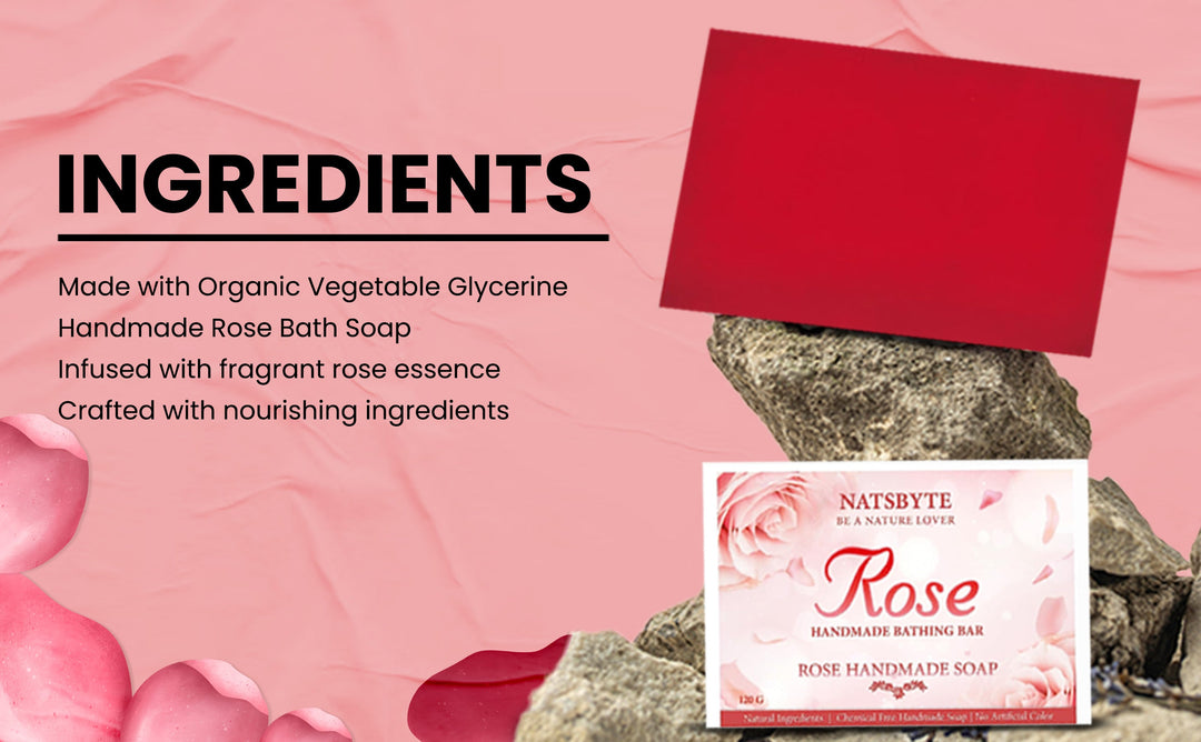 Natsbyte Pure Organic Handmade Soap Rose for Bath - 120g |