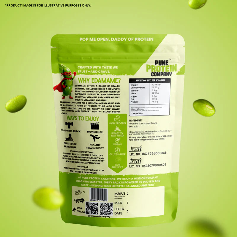Pune Protein Company Sea Salt Roasted Edamame | 46g Protein