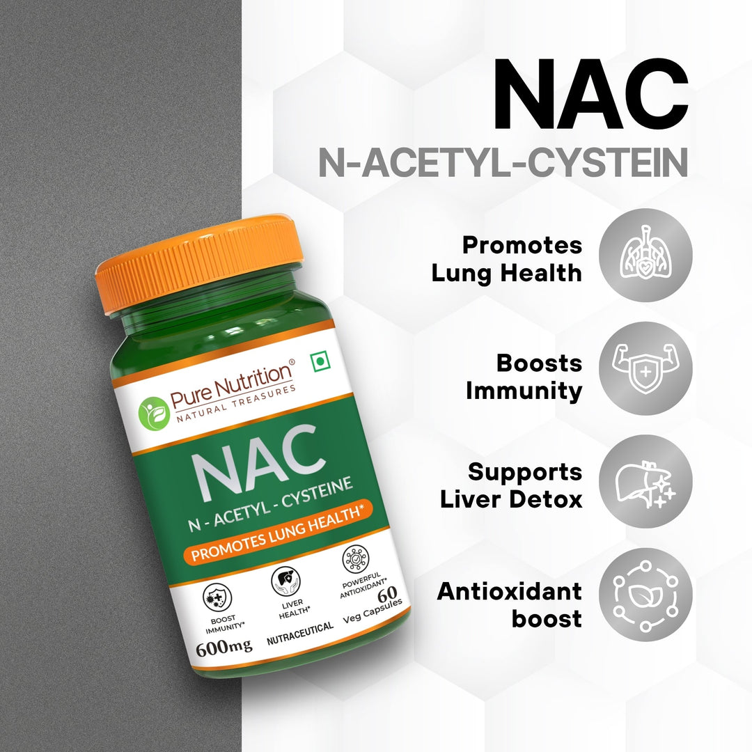 NAC 600mg | N-Acetyl Cysteine Capsules | Antioxidant Support Formula | 60 Veg Tablets