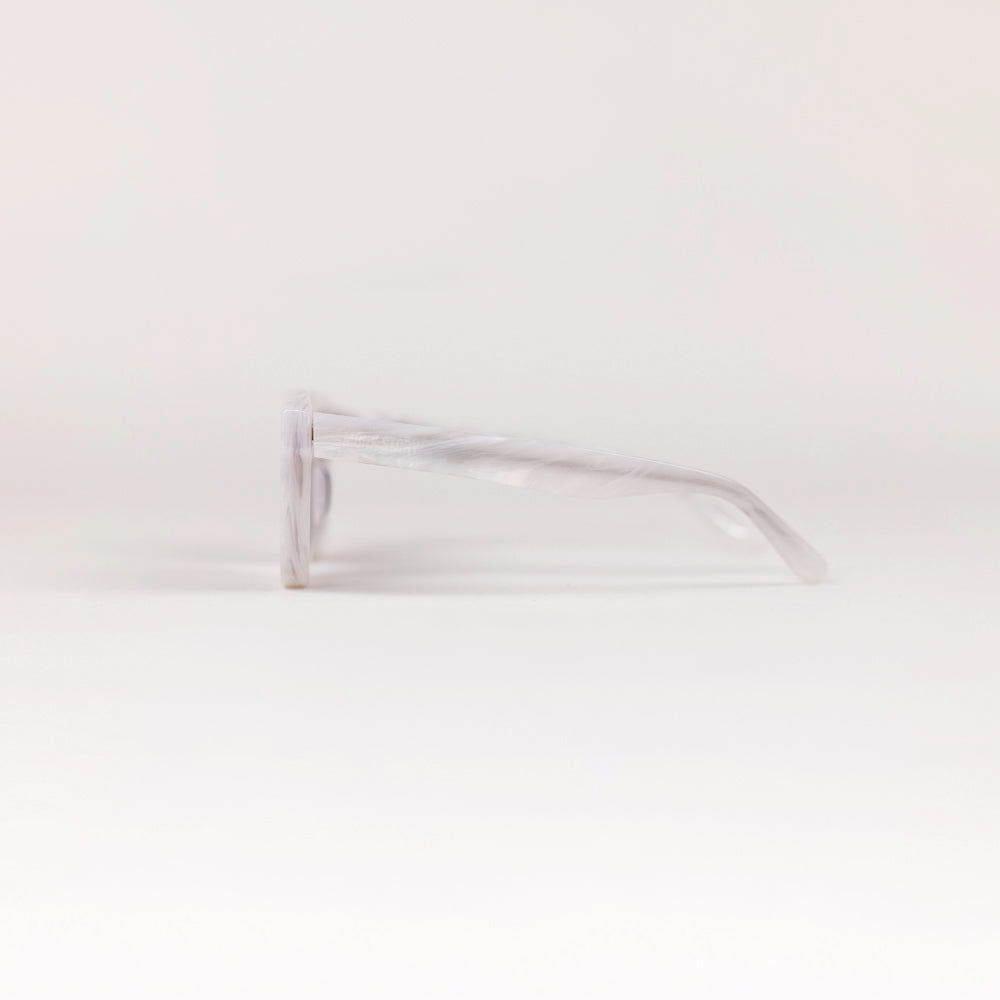 Monkstory MonkStory Thick Acetate Unisex Sunglasses - Marbleous White