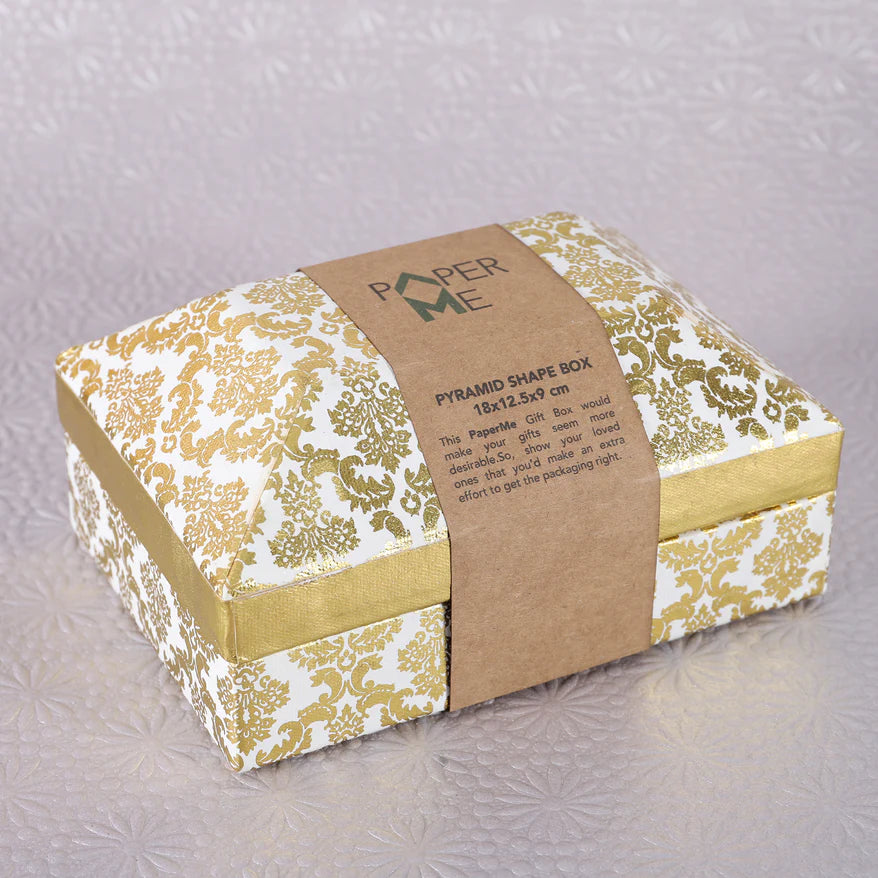 Damask Pyramid Shaped Box - 1 pc