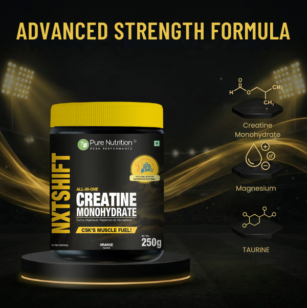 NXTShift Creatine Monohydrate with Taurine & Magnesium | Strength & Recovery