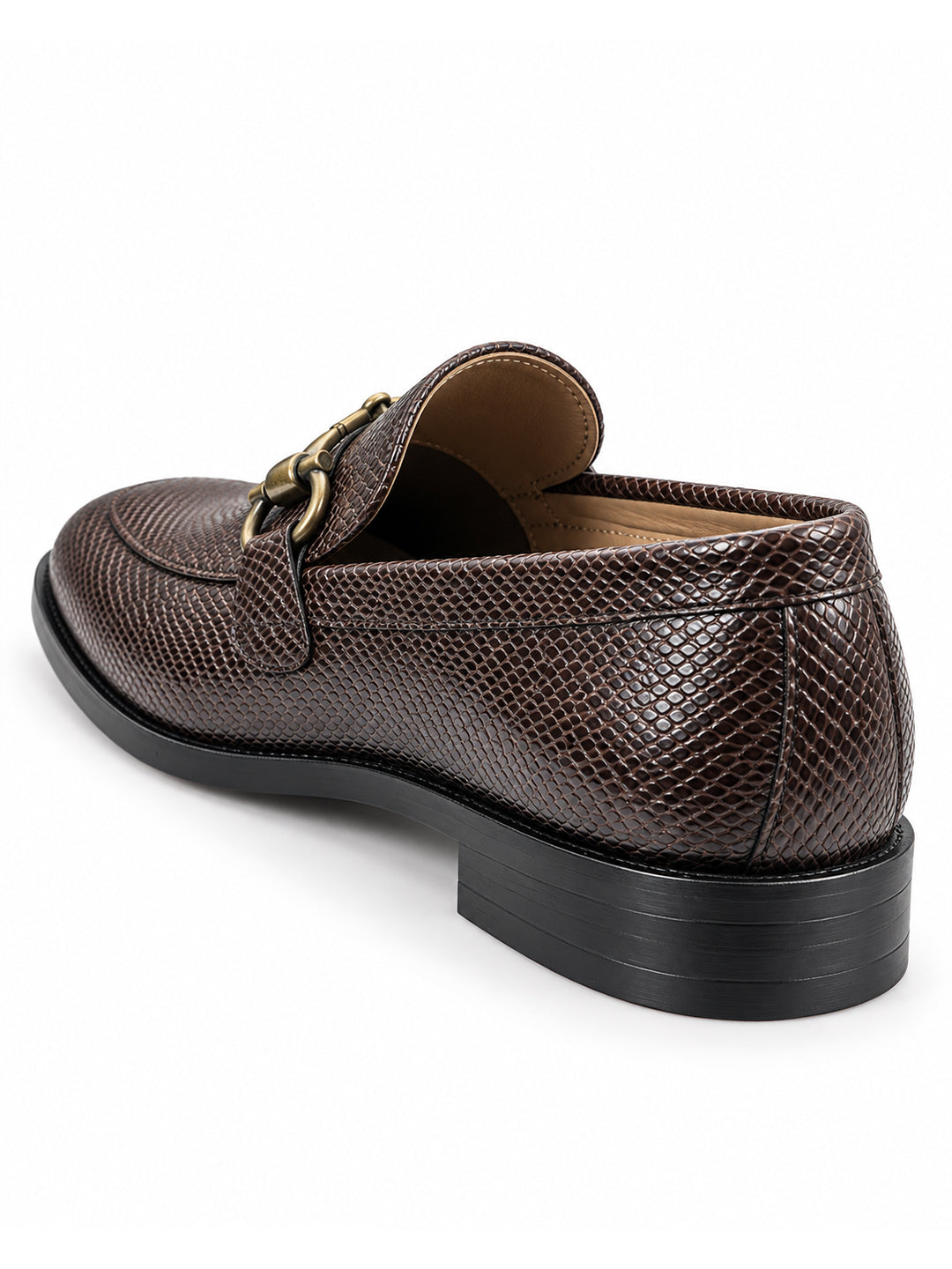 Stunner Brown Textured Loafers