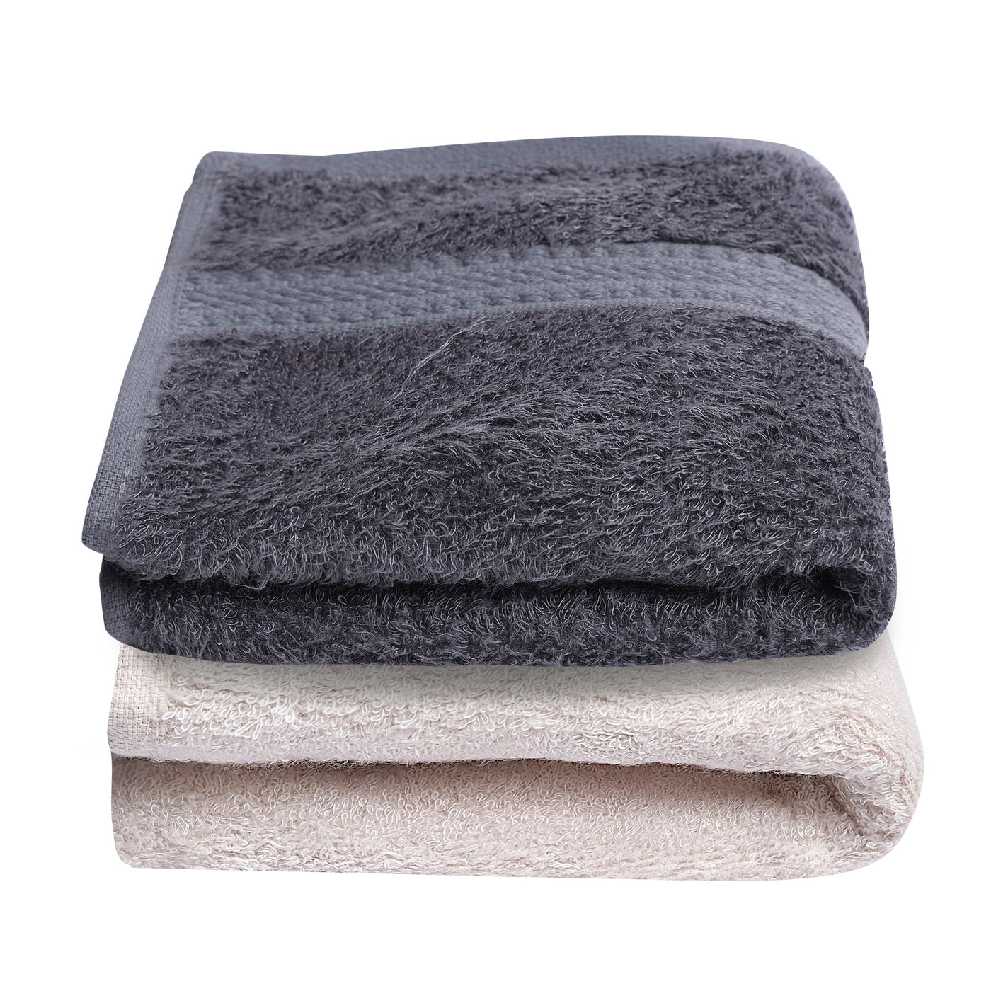 Bamboo Fabric Face Towel Gray/White | Pack Of 2