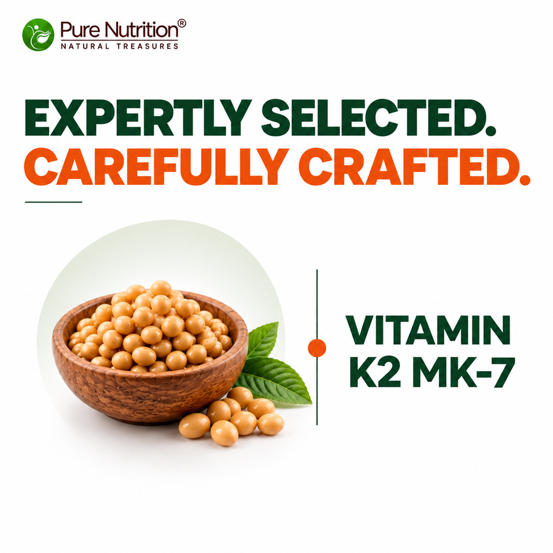 Vitamin K2 MK-7 with Vitamin D3  Bone & Heart Health | 60 Veg Tablets
