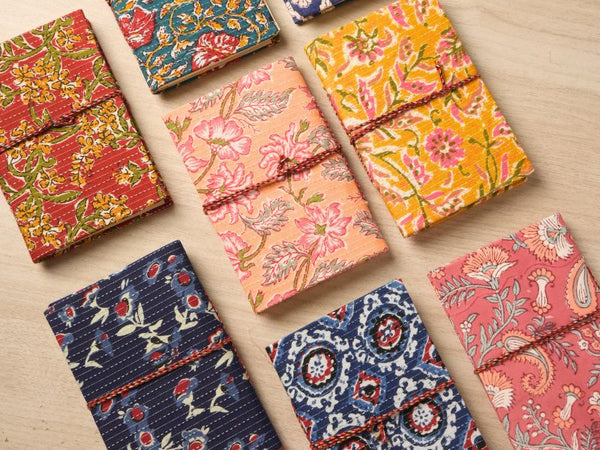 Ecokari Hand-Block Printed Pocket Diary Set | Handmade Paper