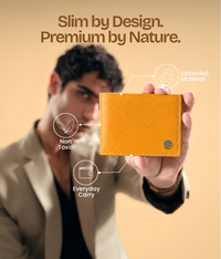 SriJeevanam's Kae Men Tan Vegan RFID Wallet – Sleek Plant-Based Leather-Free Wallet