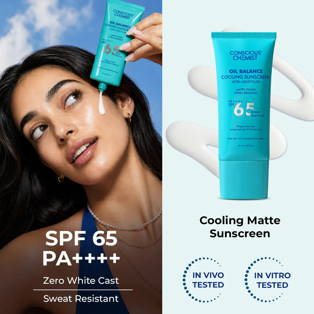 Cooling Fluid Sunscreen | SPF 65 PA++++ | 8 Hour Oil Control | AF
