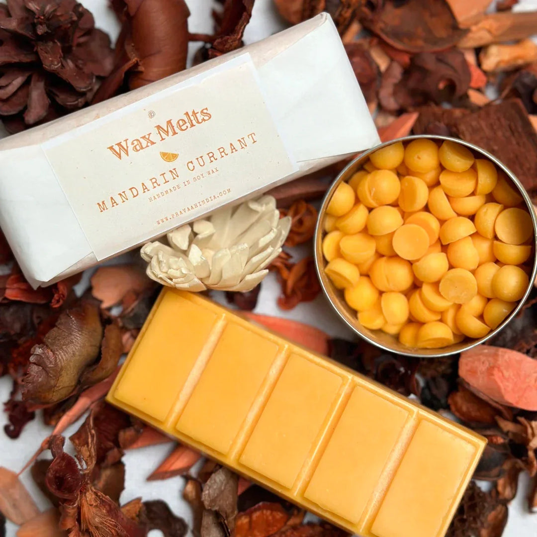 Pravaah Mandarin Currant Wax Melt Beads  | Handmade in Pure Soy Wax