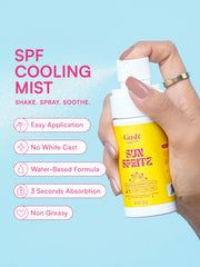 Gush Beauty Sun Spritz SPF50 PA++++ UVA+ UVB Cooling Cucumber Sunscreen Spray | 50 ml