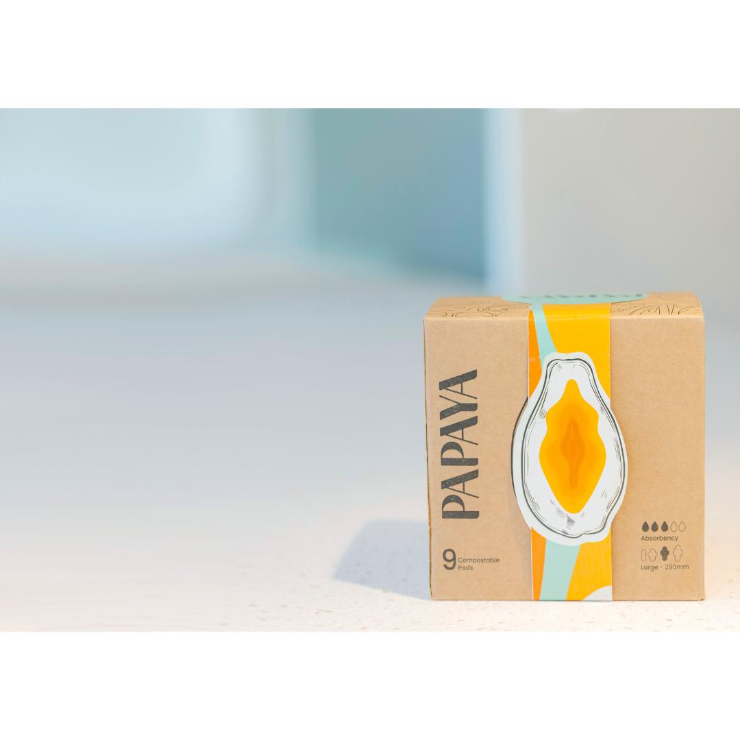 Papaya Menstrual Pads (Box of 9) - For Medium Flow