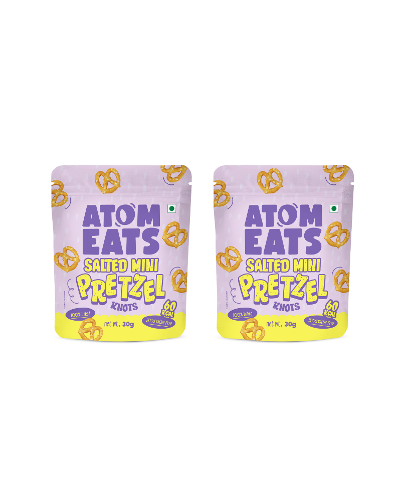Atom Eats Salted Pretzel Mini Knots | (30g X 2) Pack by Atom Eats
