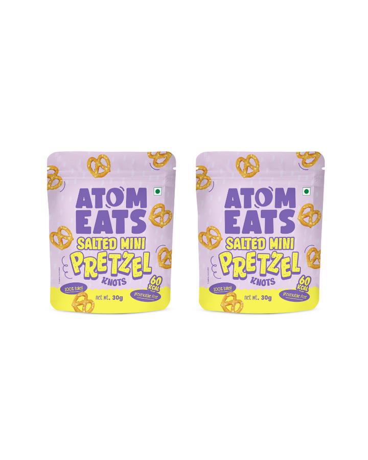 Atom Eats Salted Pretzel Mini Knots | (30g X 2) Pack by Atom Eats