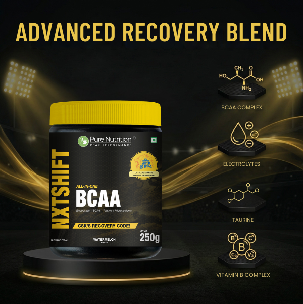 Pure Nutrition Peak Performance NXTShift All-in-One BCAA Powder 250g – With Electrolytes, Taurine & Vitamin B6