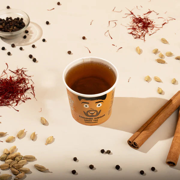 CupJi Kashmiri Kahwa Green Tea 10 Cups Jar