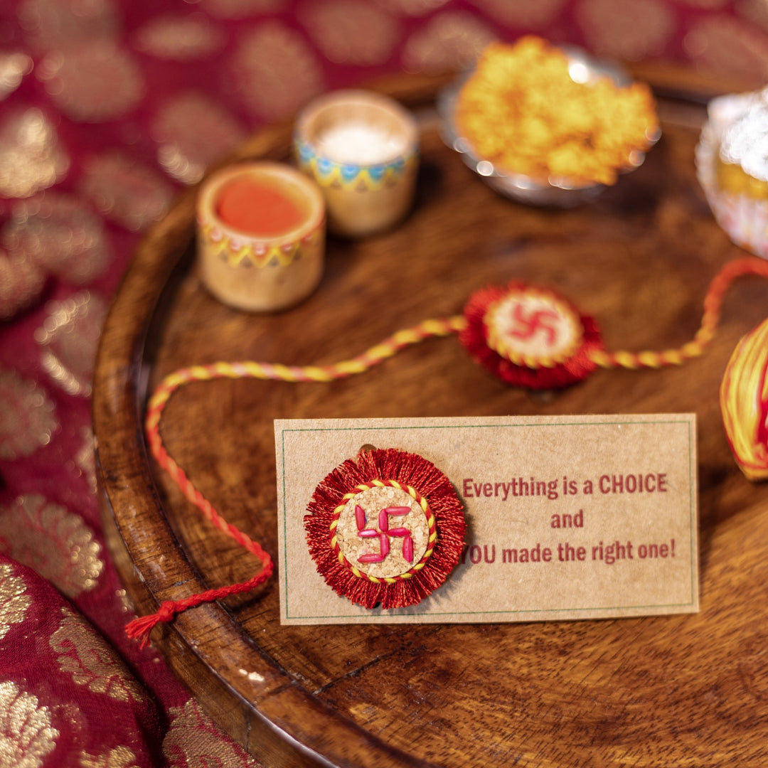 Scrapshala Swastik Plantable Rakhi | Roli-Chawal Included