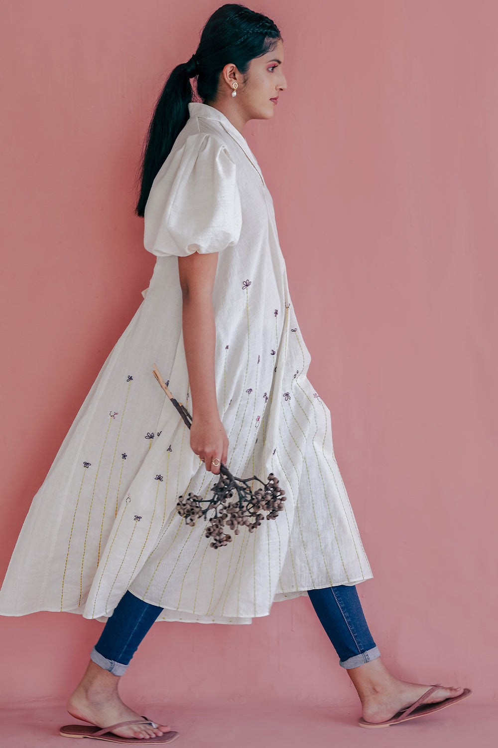 ITIDOR Zoella Kurti - Flared Kurta, Box Pleat Sleeves