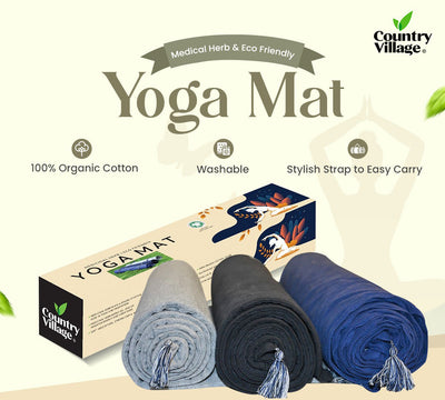 Country Village Medicinal Herb Yoga Mat and Exercise Mat with Carrying Strap