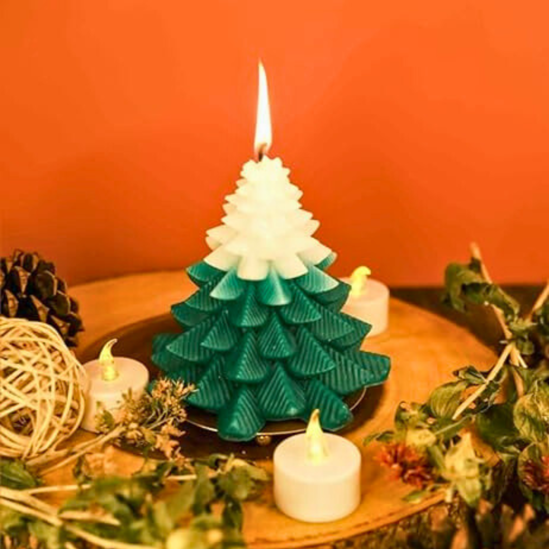 Aesthetic Living Soywax Christmas Tree Scented Candle- Lemongrass- 110g