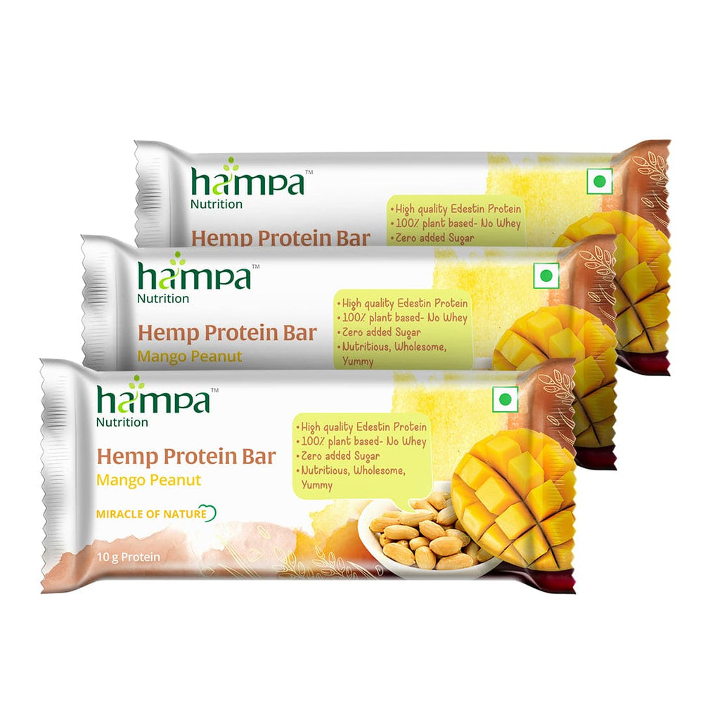 Hampa Wellness Protein Bar 50g - Mango Peanut - Pack of 3