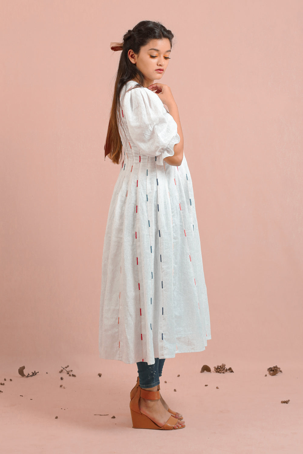 ITIDOR Wabi Sabi Kurti - Puff Sleeve,  Single Dori On One Side