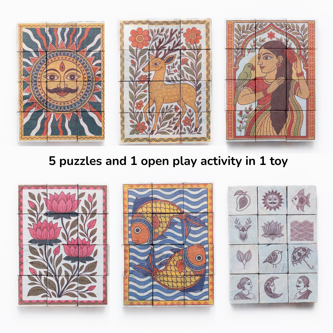 Gubbachhi Madhubani wooden puzzle