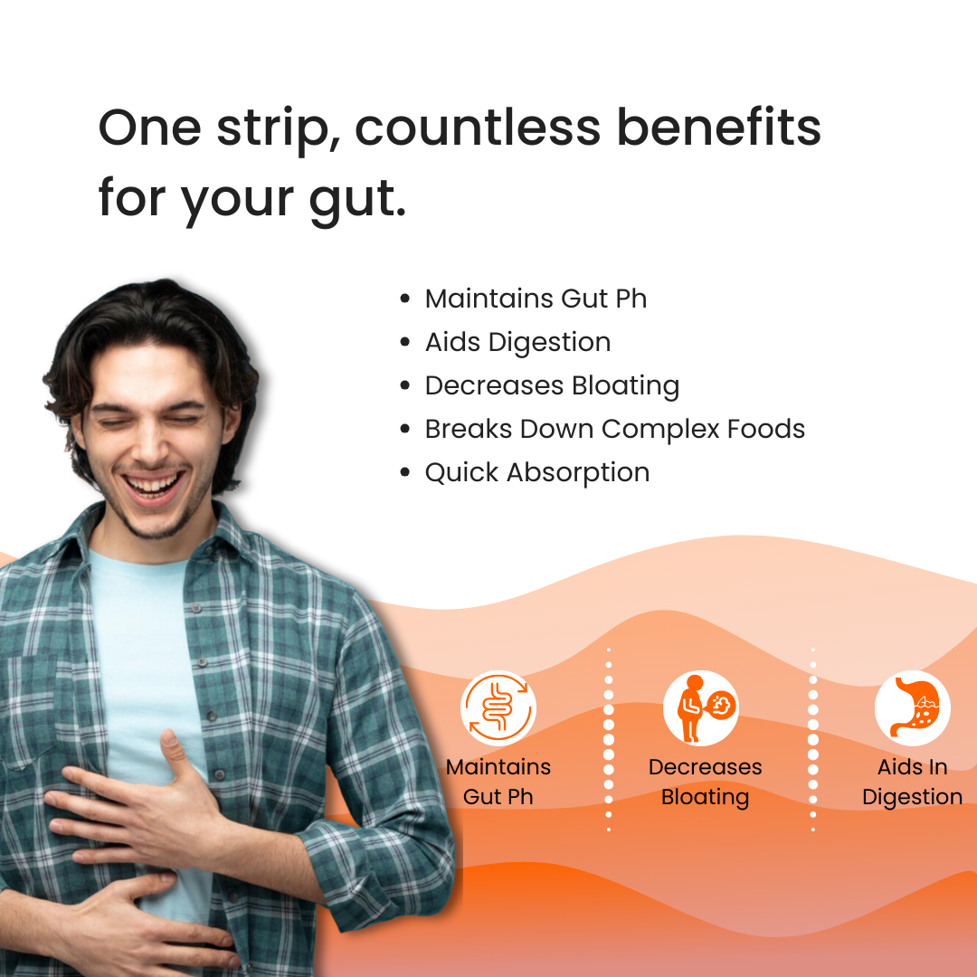 Happy Gut Oral Strips | Improve Digestion and Boost Gut Health | 10 Slips