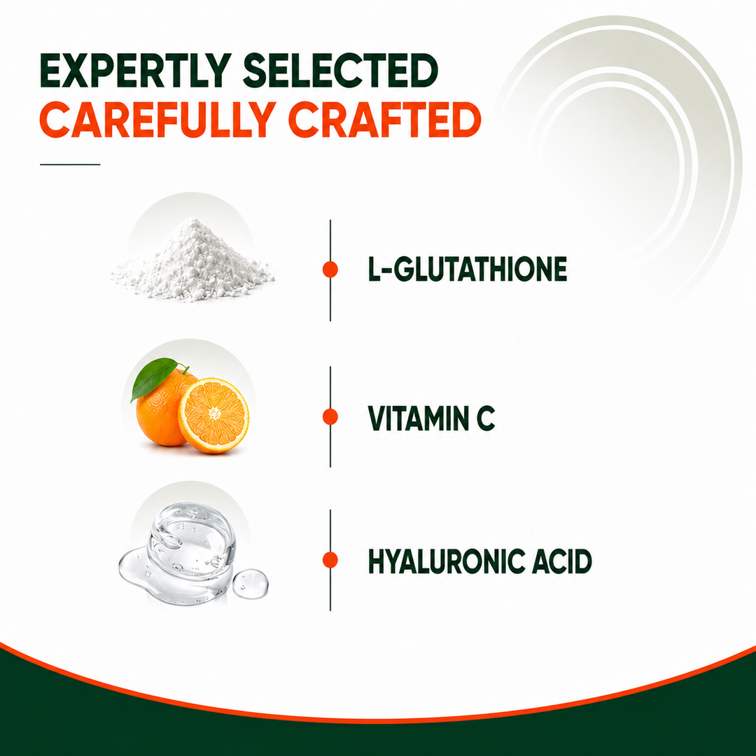 Glutathione 500mg with Vitamin C & Saffron | Effervescent Tablets for Skin Glow