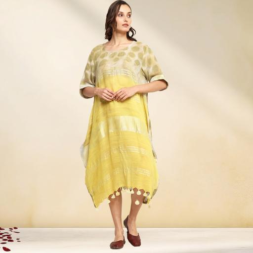 Bageeya "Basant" Handwoven slub cotton Dress