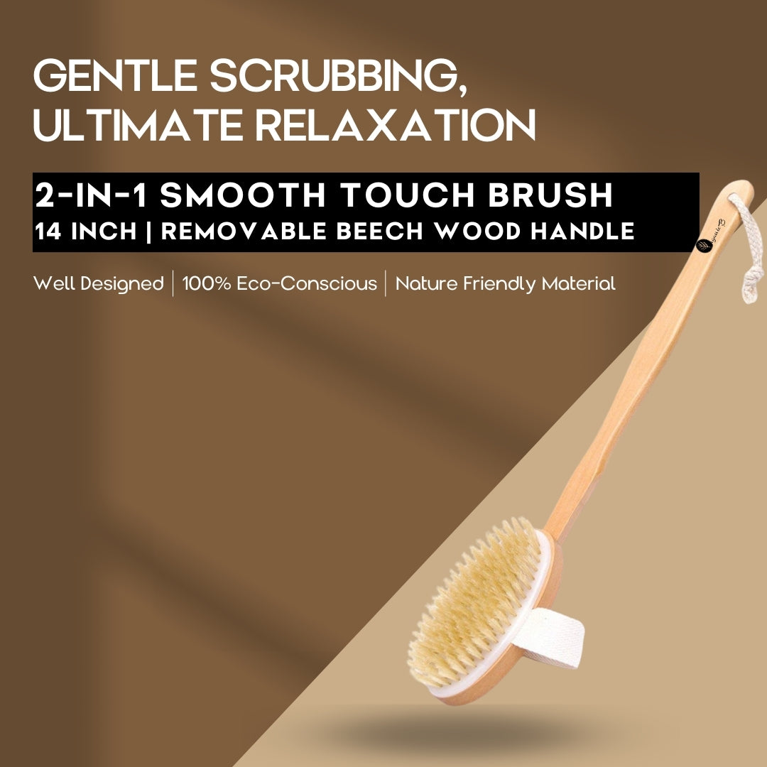 Organic B Removable Handle Bath  & Dry Brush| Cellutite Bristles
