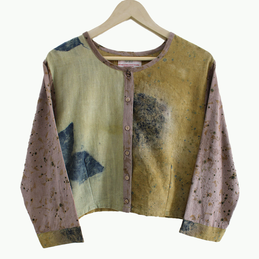 Bageeya "Patra" Khadi Organic Cotton Blouse | Crafted with Ayurvedic Herbs