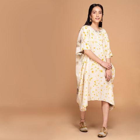 Bageeya “Vann” Natural Dyed Khadi Organic Cotton Rohanna kurti | Crafted with Marigold and Guava