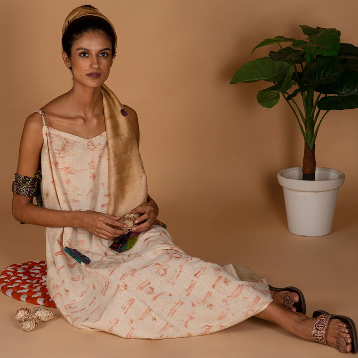 Bageeya “Irish” Natural Dyed Handcrafted Handwoven Organic Cotton Strap Dress | Crafted with Manjishta